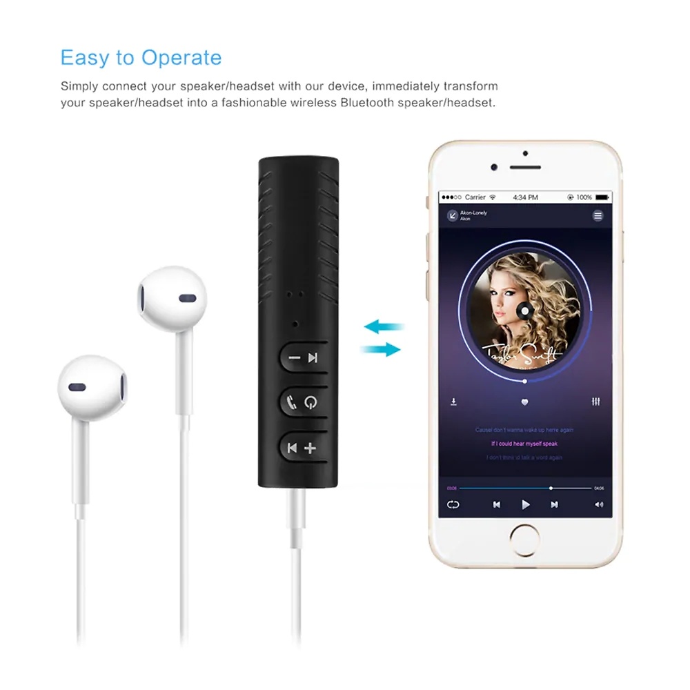 Adaptador bluetooth con conector de 3,5mm, dongle auxiliar, manos libres,  Mini receptor de Audio, Kit de música para coche - AliExpress