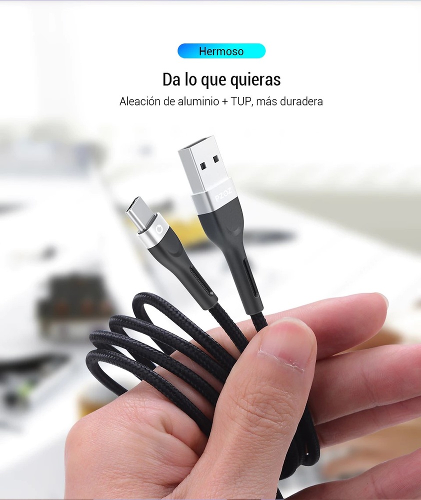 Cable USB tipo cargador de cable de datos de carga rápida tipo C 