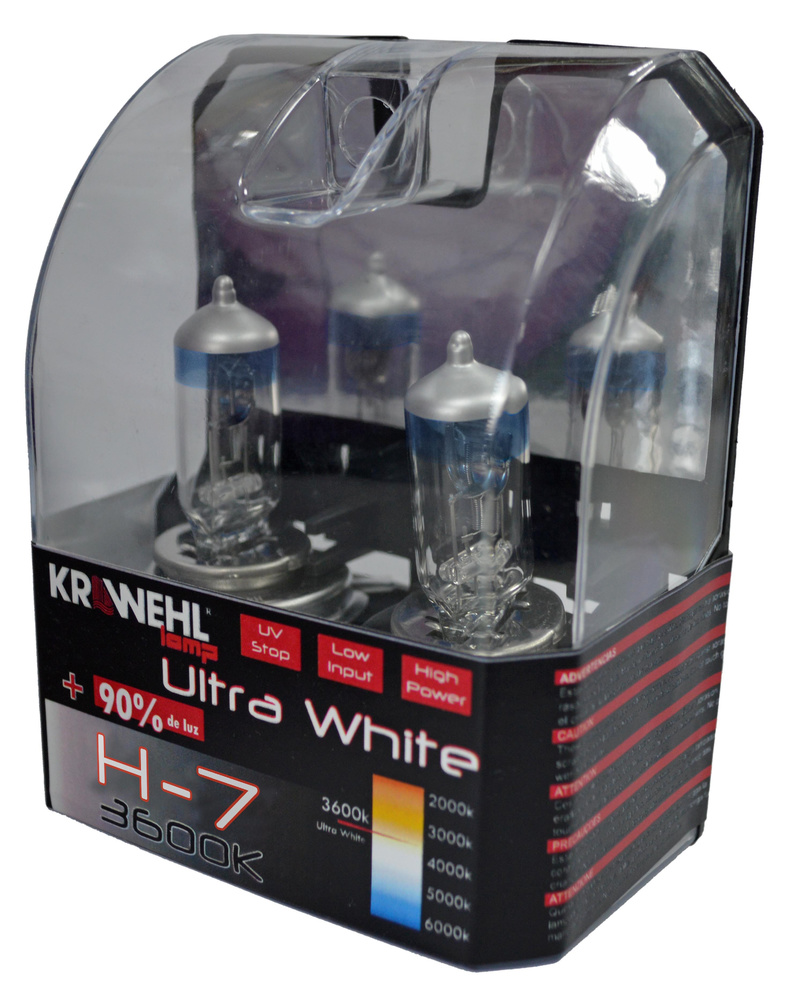 Estuche de Lámparas 2 x H-7 ULTRA WHITE + 90% LUZ 12V 55W 