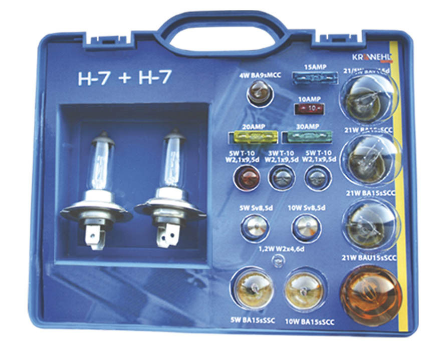 Estuche de Lámparas H-7 + H-7 12V 55W (Surtido 15 lámparas) 