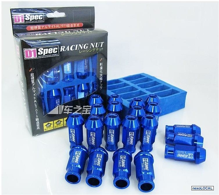 KIT 20 TUERCAS ALUMINIO RACING 12X125 AZUL 