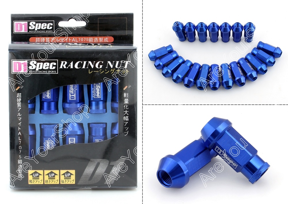 KIT 20 TUERCAS ALUMINIO RACING 12X125 AZUL 