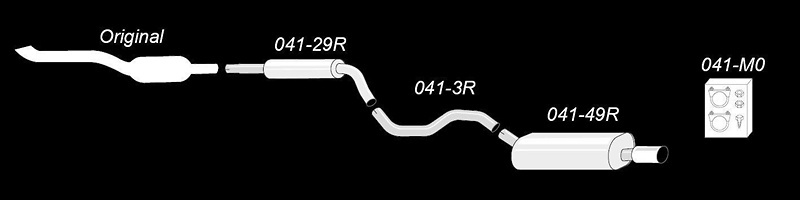 Sistema de escape en acero inoxidable 1x100mm apto para Audi TT Coupé/Roadster TIPO 8N 