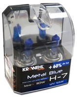 Estuche de Lámparas 2 x H-7 METAL BLUE + 60% LUZ 12V 55W